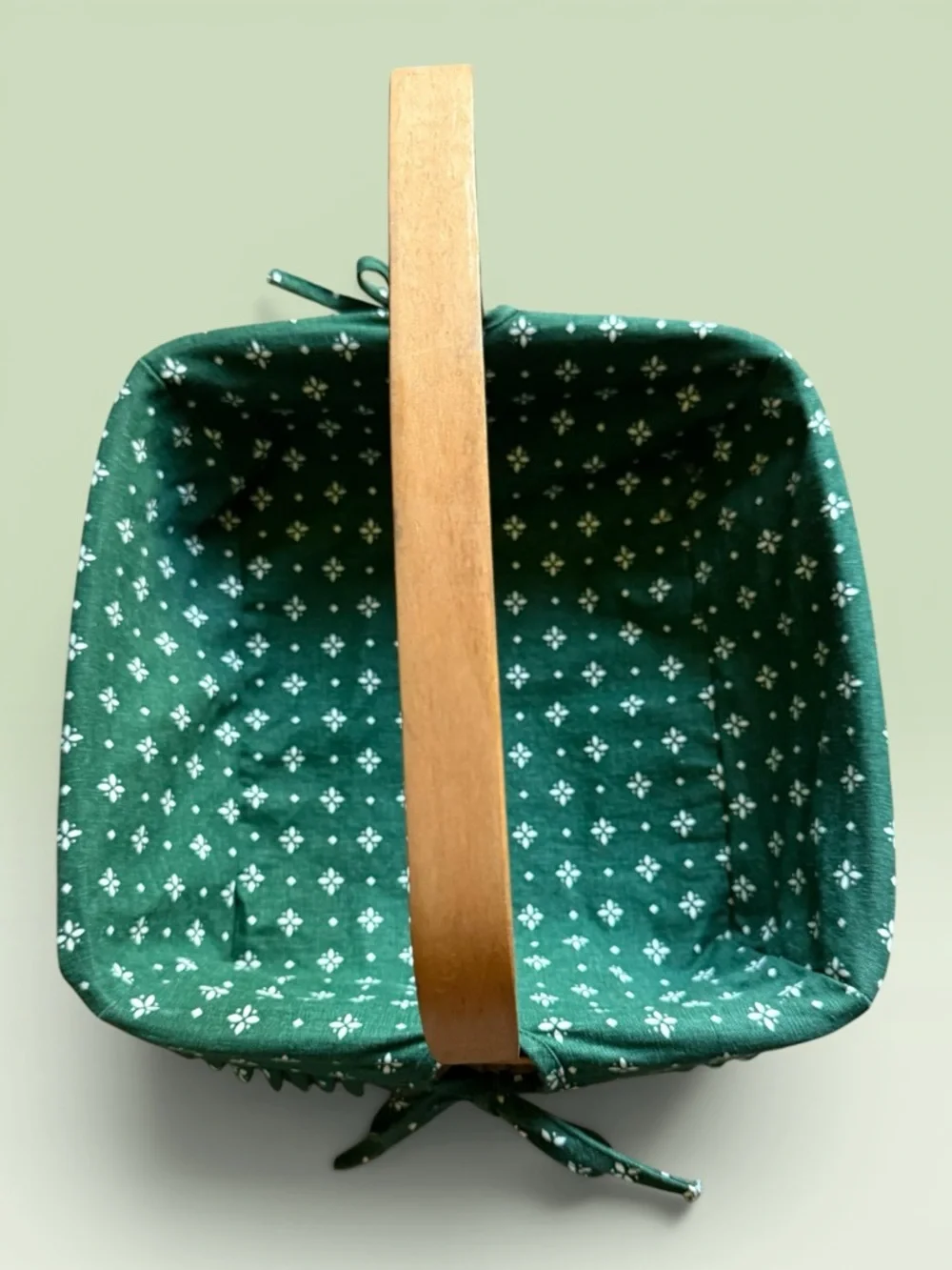 Vintage 1996 Handwoven Longaberger Square Basket & Cotton Liner